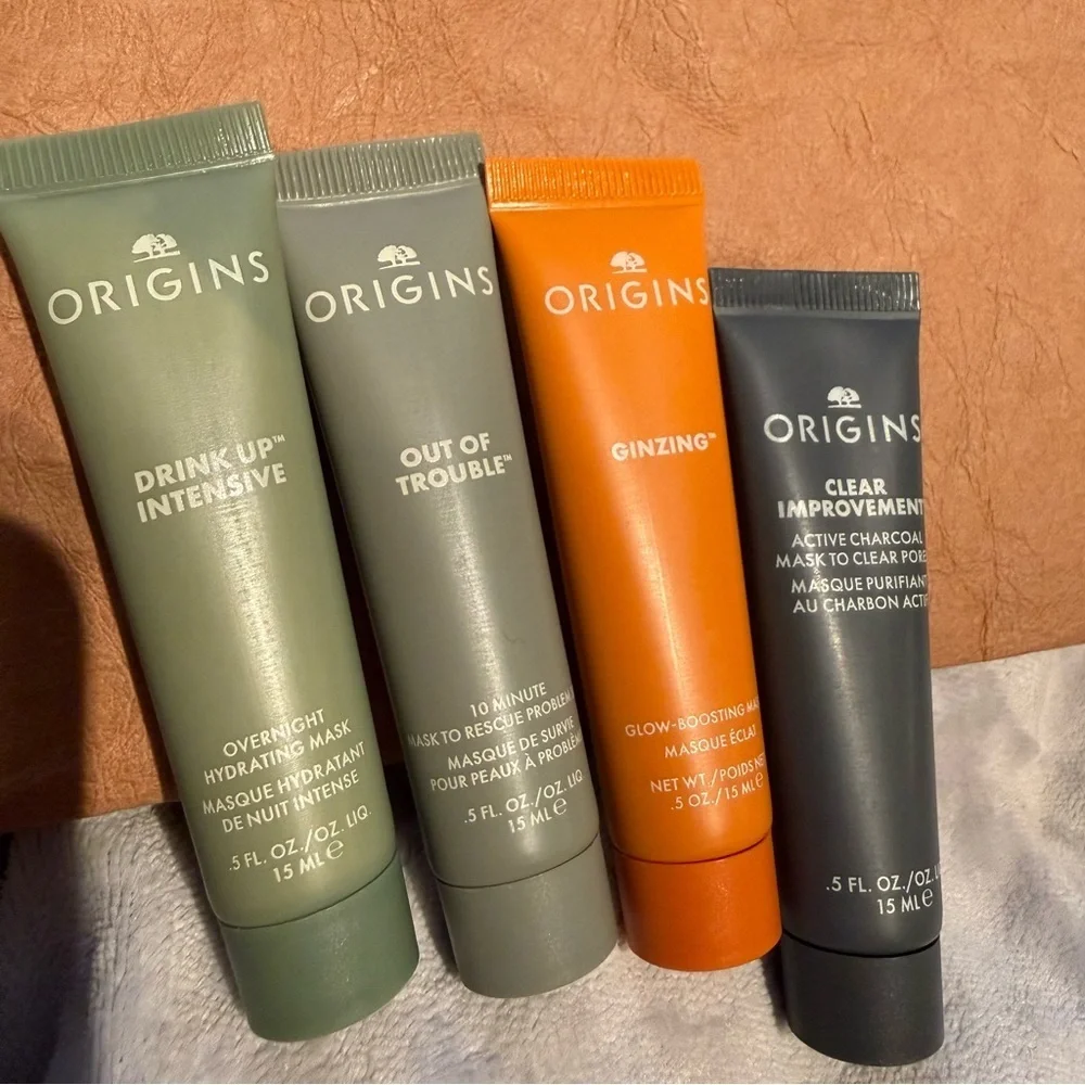 NEW Origins Skincare Collection with Tan Pouch Travel Kit 4 Samples